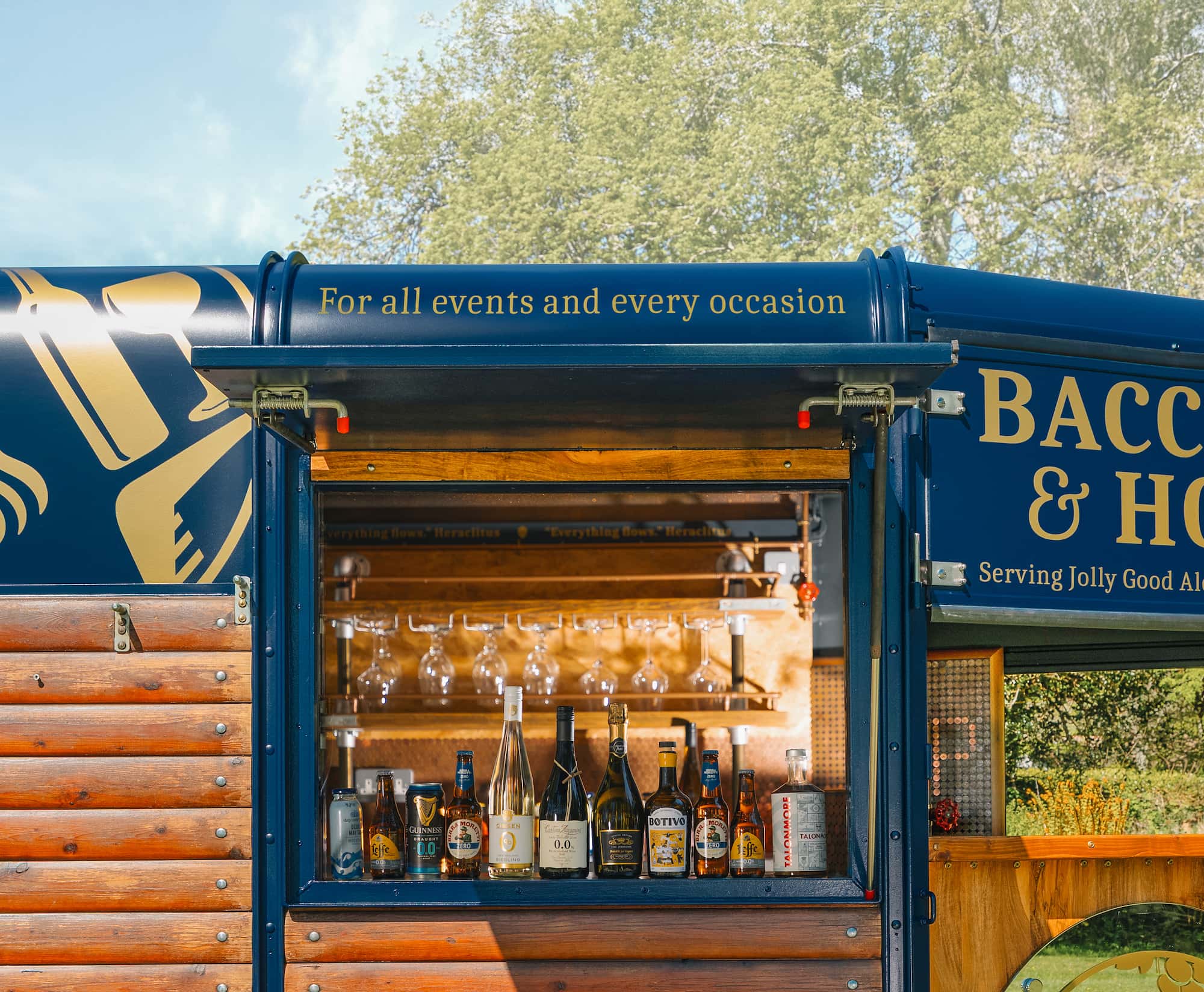 Bacchus & Hops products in horse box